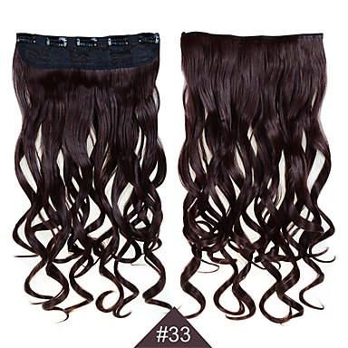 baratos Extensões de Cabelo Sintéticas-Cabelo Sintético Alongamento Ondulado Com Presilha Diário Alta qualidade