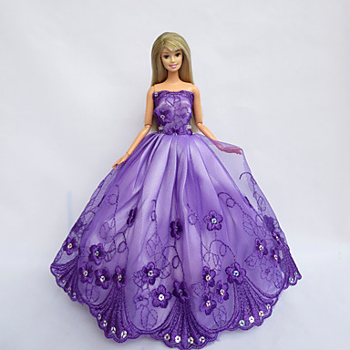 Princess Dresses For Barbie Doll Lace Satin Dress For Girl's Doll Toy ...