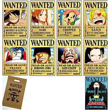 One Piece Luffy Wanted Circular Stereo Pendant Necklace Anime Accessories One Piece Japanese Anime