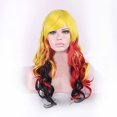 Long Length Wave Hair European Weave Multi Color Yellow Black Red