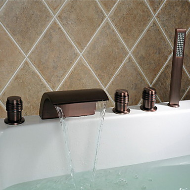 Bathtub Faucet Antique Oil Rubbed Bronze Roman Tub Ceramic Valve