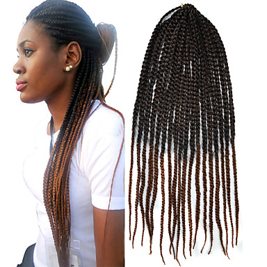 Black Ombre Dark Brown Senegal Crochet Twist Medium Box Braid 24