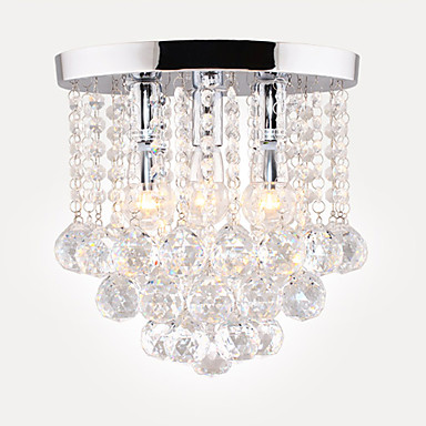 Semi Flush Mount Ceiling Light Modern Led Crystal Chandelier