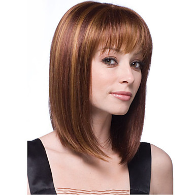 Synthetic Wig Straight Straight With Bangs Wig Blonde Chestnut