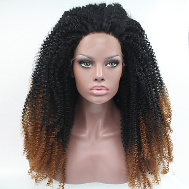 Sylvia Synthetic Lace Front Wig Black Dark Auburn Ombre Hair Heat