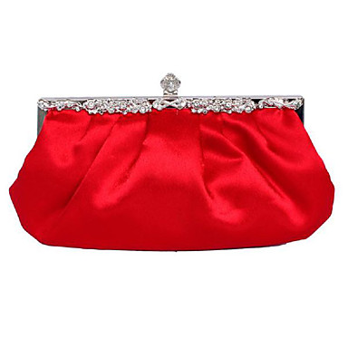 Women's Bags Satin Evening Bag Ruffles Solid Colored Purple / Red ...