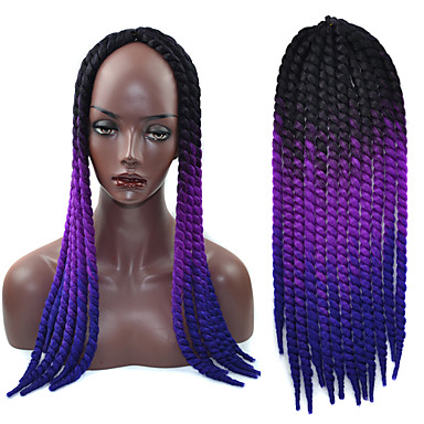 Black Ombre Violet Purple Havana Crochet Twist Braids Hair