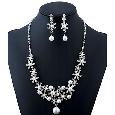 Set Bijuterii Perle Perle Imitație De Diamant De Mireasă La Modă