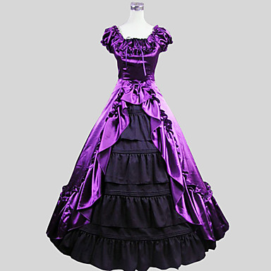 Victorian 18th Century Dress Outfits Women's Costume Purple Vintage ...