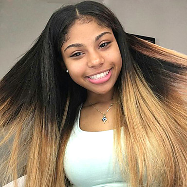 Remy Human Hair Wig Rihanna Style Brazilian Hair Straight Ombre