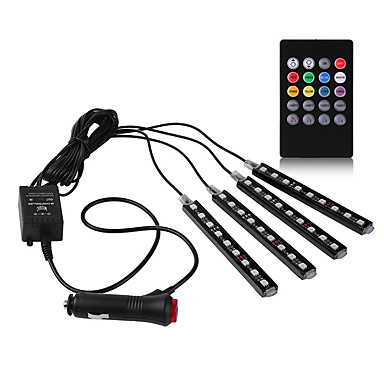 Bil rgb led stribe lys musik kontrol førte lysstofrør 8 farver bil ... Led stribe lys