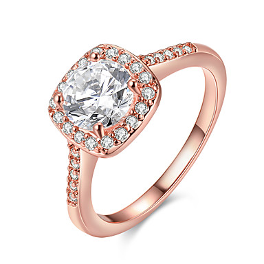 172 para Mujer de Oro Solitario Simulado Diamante Corte Princesa Anillo Acero Inoxidable