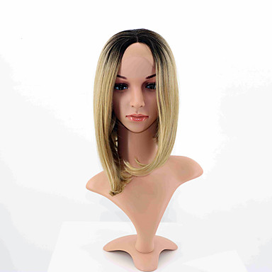 Synthetic Wig Straight Bob Haircut Natural Hairline Ombre Hair