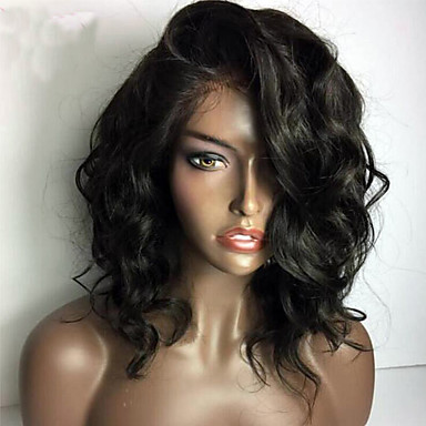 Human Hair Brazilian Lace Wig Wavy Bob Haircut Lace Front ...