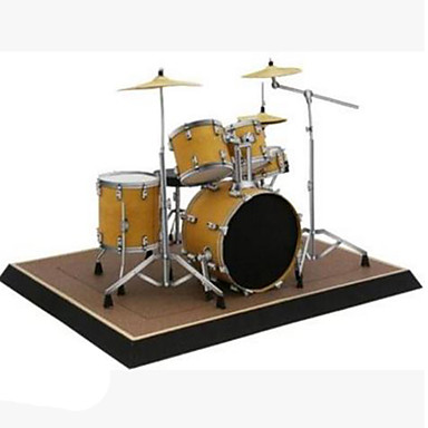 cheap Quebra-Cabeças 3D-Quebra-Cabeças 3D Quebra-Cabeças de Madeira Maquetes de Papel Instrumentos Musicais Bateria Faça Você Mesmo Artigos de mobiliário Simulação Cartão de Papel Duro Clássico Crianças Adulto Unisexo Para