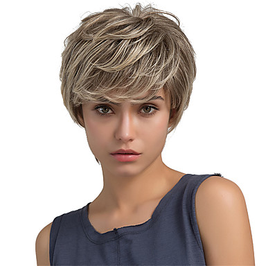 Human Hair Capless Wigs Human Hair Straight Pixie Cut Layered