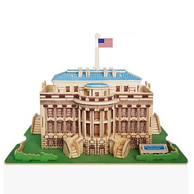 cheap Quebra-Cabeças 3D-Quebra-Cabeças 3D Quebra-Cabeça Quebra-Cabeças de Madeira Construções Famosas Casa Faça Você Mesmo De madeira Madeira Natural Clássico Crianças Adulto Unisexo Para Meninos Para Meninas Brinquedos Dom