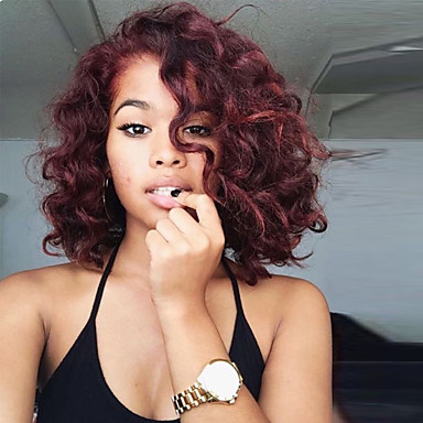 Two Tone Wine Red Ombre Wigs For Black Women Capless Human Hair