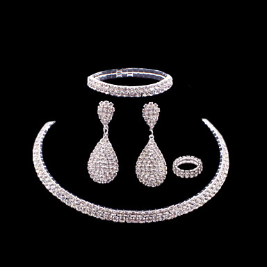 Halskette Ohrringe Diamant Wassertropfen Elegante Frauen Schmuck Set Anhaenge Kd Modeschmuck Halsketten Anhanger