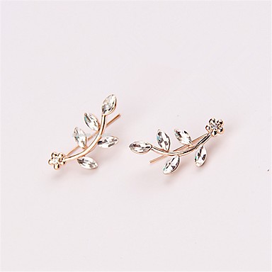 Women S Stud Earrings Imitation Diamond Leaf Dainty Personalized Women S Stud Earrings Imitation Diamond Leaf Dainty Personalized Fashion Gold For Daily