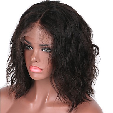 Remy Human Hair Lace Front Wig Peruvian Hair Natural Wave Natural