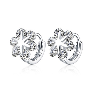 Women S Stud Earrings Hoop Clip Synthetic Diamond Women S Stud Earrings Hoop Clip Synthetic Diamond Aaa Cubic Zirconia Personalized Fashion Zircon Silver 6248302 2018