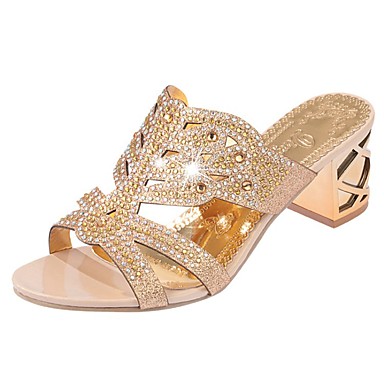 Rhinestone Solid color Open-Toe Sandals main image 0