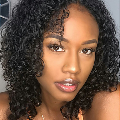 Human Hair Brazilian Hair Lace Wig Curly Bob Haircut 360 Frontal