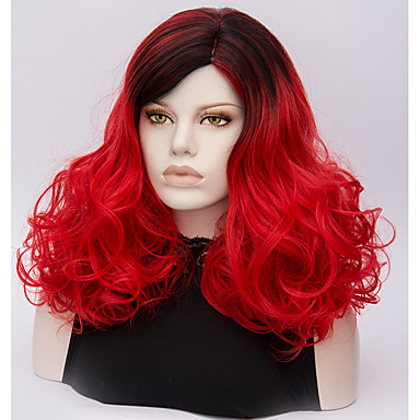 Synthetic Wig Cosplay Wig Women S Deep Wave Red Synthetic Hair