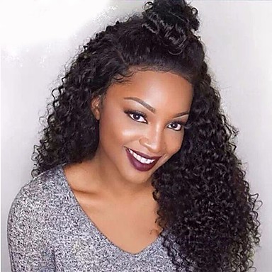 Human Hair Lace Front Wig Kinky Curly Wig Bob Haircut With Baby