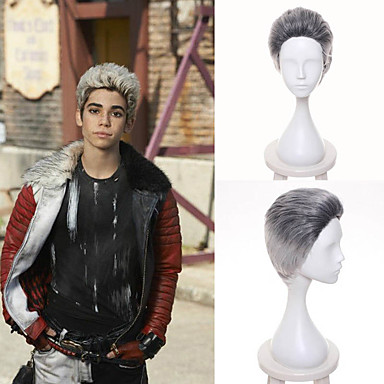 Synthetic Wig Straight Straight Wig Short Grey Synthetic Hair