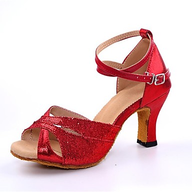 Women's Dance Shoes Paillette Latin Shoes Sparkling Glitter / Buckle ...