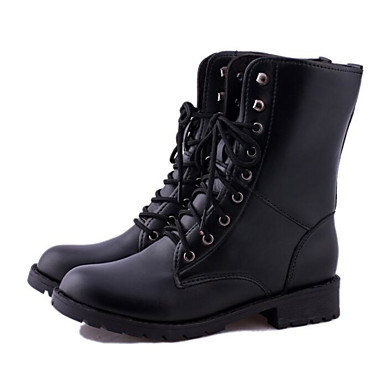 chunky heel square toe boots