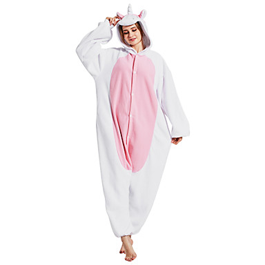 2299 Adulte Pyjamas Kigurumi Licorne Animal Combinaison De Pyjamas Polaire Fibre Synthétique Rose Cosplay Pour Homme Et Femme Pyjamas Animale