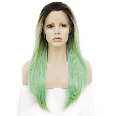Synthetic Lace Front Wig Straight Partial Half Wigs Natural