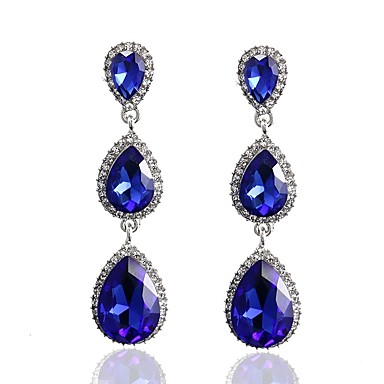 Zafiro De Regalo Para Dama Oro Blanco Plateado Pendientes Moda Joyería Pera Pendientes Nr