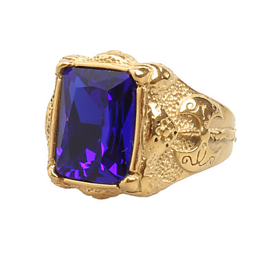 Men's Statement Ring Signet Ring Sapphire Cubic Zirconia Red Green Blue ...