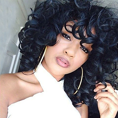 Synthetic Wig Loose Wave Loose Wave With Bangs Wig Medium ...