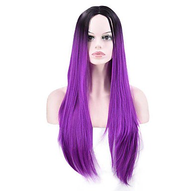22 99 Synthetic Wig Straight Straight Wig Long Purple Synthetic Hair Women S Ombre Hair African American Wig Purple