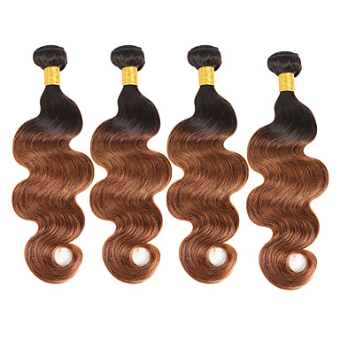 4pcs Lot 8 30 Brazilian Virgin Body Wave Hair Natural Black Ombre