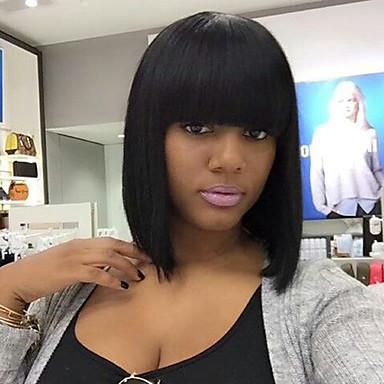 Human Hair Capless Wigs Human Hair Kinky Straight Bob Short