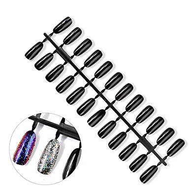 10pcs Pack Black Transparent Acrylic False Nail Art Design Display