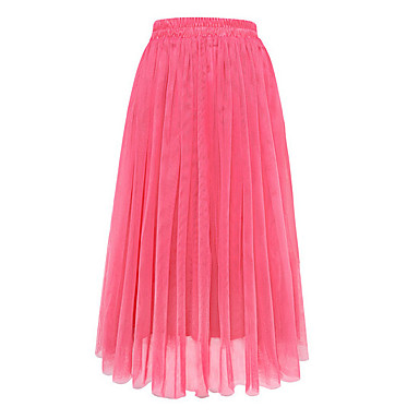 Women's Daily / Quinceanera Ordinary Swing Skirts - Solid Colored ...