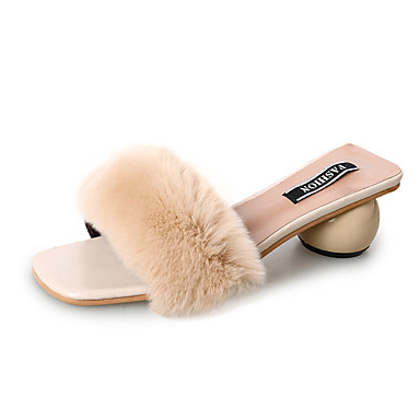 slippers met echt bont