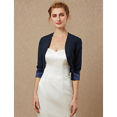 cheap Acessórios para Festas-Manga 3/4 Boleros Cetim Casamento / Festa / Noite Estolas Femininas / Bolero Com Pregueado / Cor Única