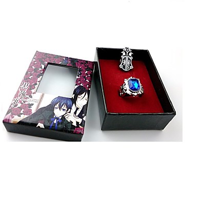 6 99 Jewelry Inspired By Black Butler Ciel Phantomhive Anime Cosplay Accessories 1 Ring 1 Brooch Resin Chrome