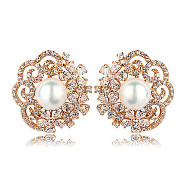 Fashion Button Stud Earrings Gold Plated Alloy Rhinestone Heart Shape Round Earrings for Daily Party Prom