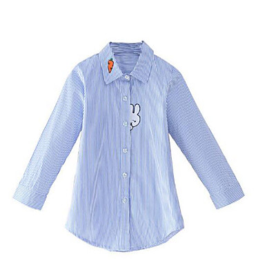 Howme Mens Long-Sleeve Juniors Striped Embroidery Cat Non-Iron Shirts