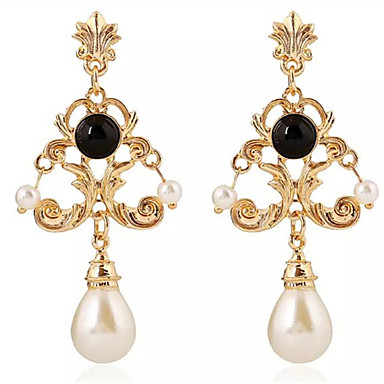 Women S Synthetic Tanzanite Drop Earrings Imitation Pearl Resin Women S Synthetic Tanzanite Drop Earrings Imitation Pearl Resin Asian Clic White Black For Evening Party Going Out 6560723 2018 3 99