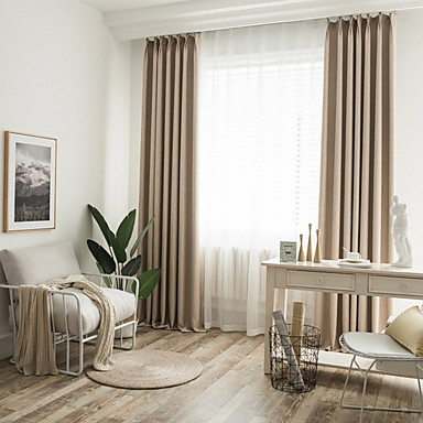 Blackout Curtains Drapes Living Room Solid Colored Color Block
